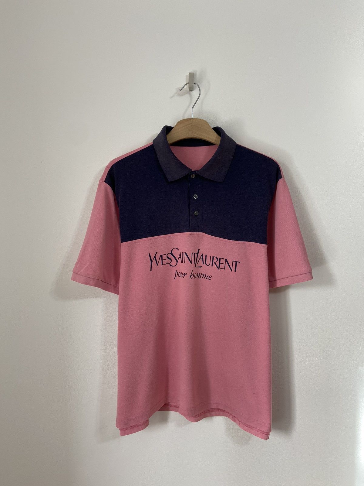 Yves Saint Laurent YSL Yves Saint Laurent Polo T-shirt Pink big logo Size US M / EU 48-50 / 2 - 1 Thumbnail