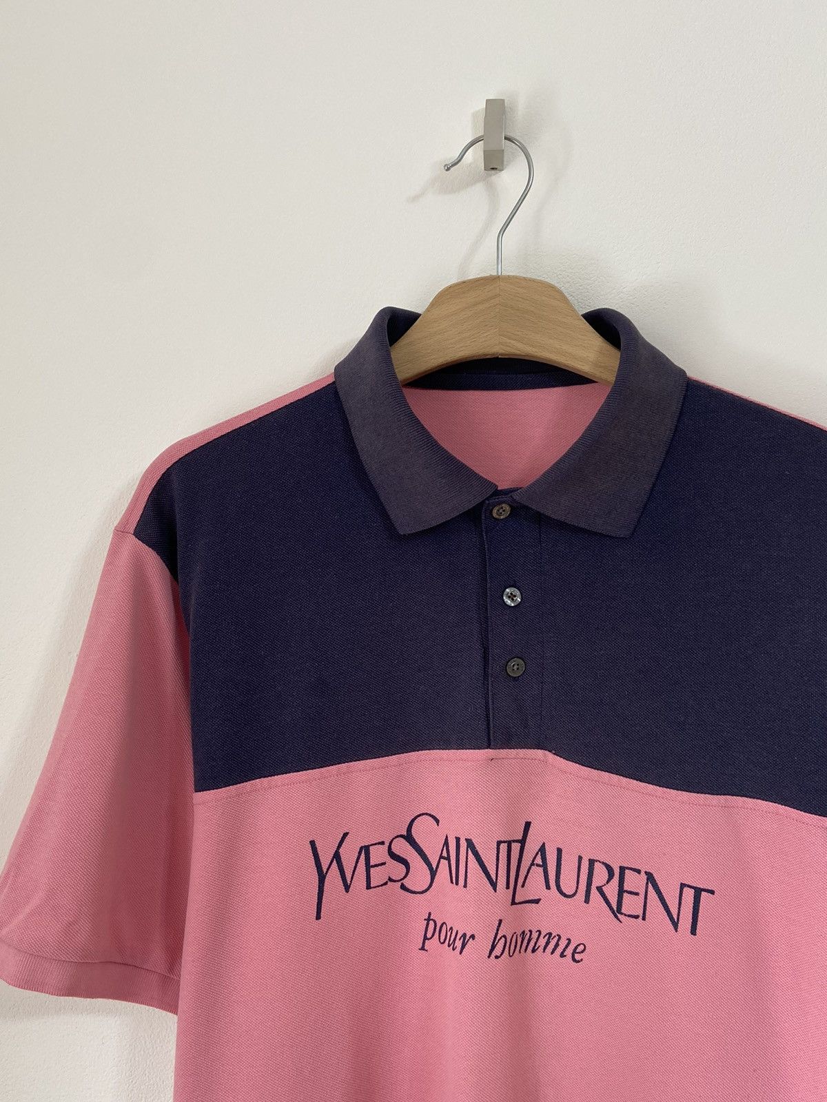 Yves Saint Laurent YSL Yves Saint Laurent Polo T-shirt Pink big logo Size US M / EU 48-50 / 2 - 3 Thumbnail