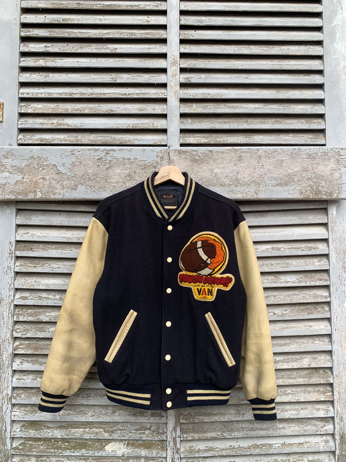 Vintage 👹VINTAGE VAN JACK ‘TOUCH DOWN’ Varsity Jacket Size US M / EU 48-50 / 2 - 3 Thumbnail