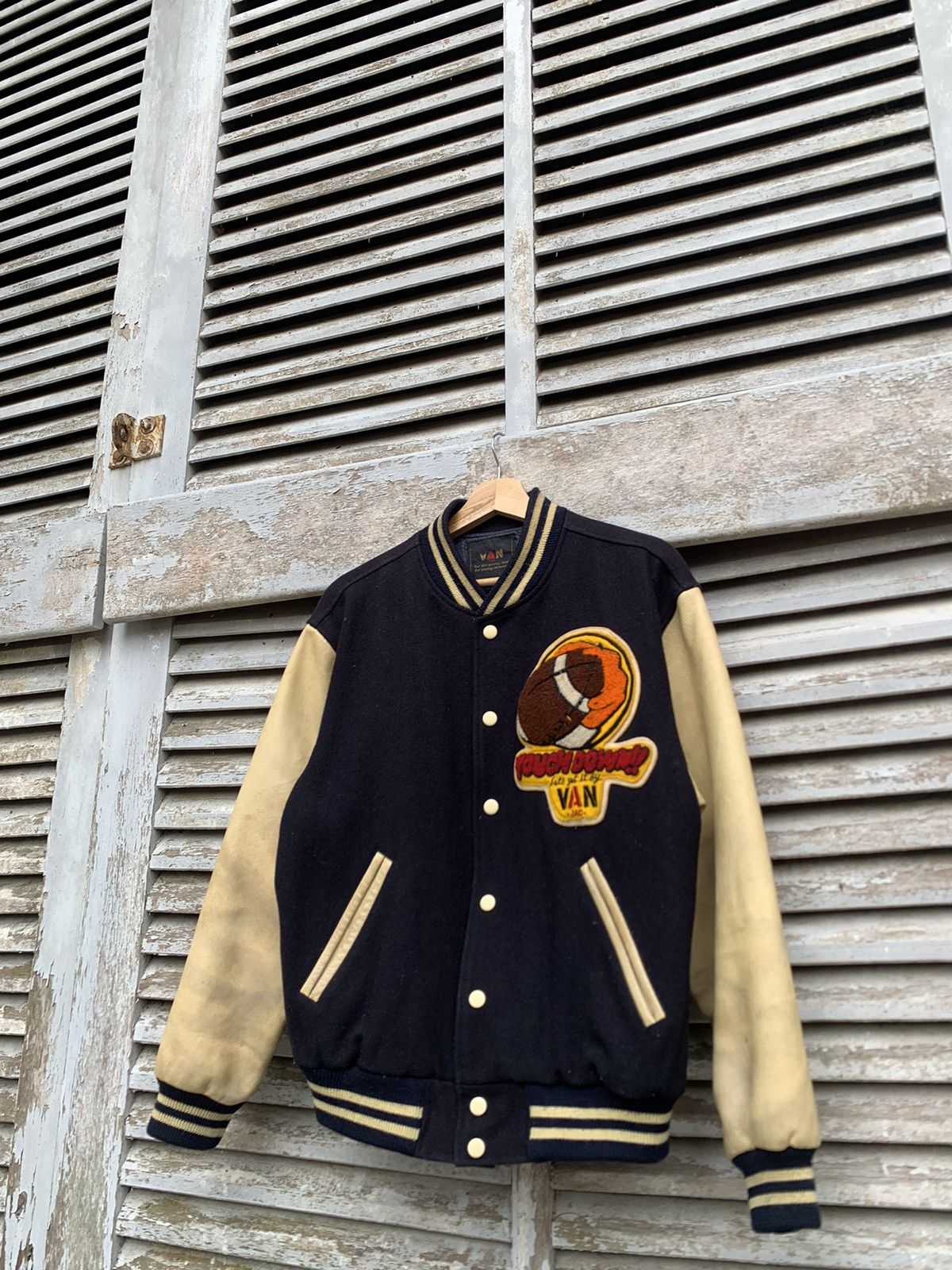 Vintage 👹VINTAGE VAN JACK ‘TOUCH DOWN’ Varsity Jacket Size US M / EU 48-50 / 2 - 7 Thumbnail