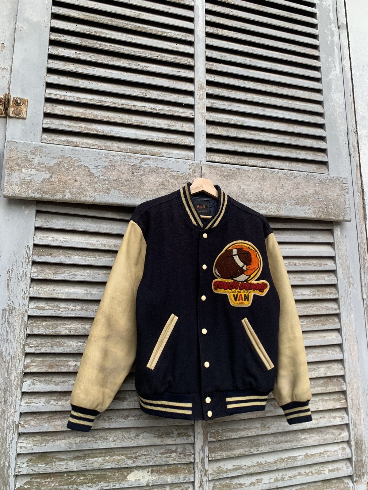 Vintage 👹VINTAGE VAN JACK ‘TOUCH DOWN’ Varsity Jacket Size US M / EU 48-50 / 2 - 5 Thumbnail