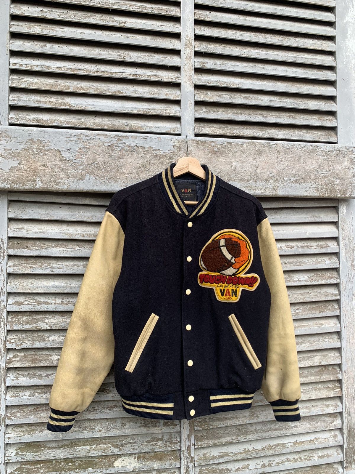 Vintage 👹VINTAGE VAN JACK ‘TOUCH DOWN’ Varsity Jacket Size US M / EU 48-50 / 2 - 4 Thumbnail