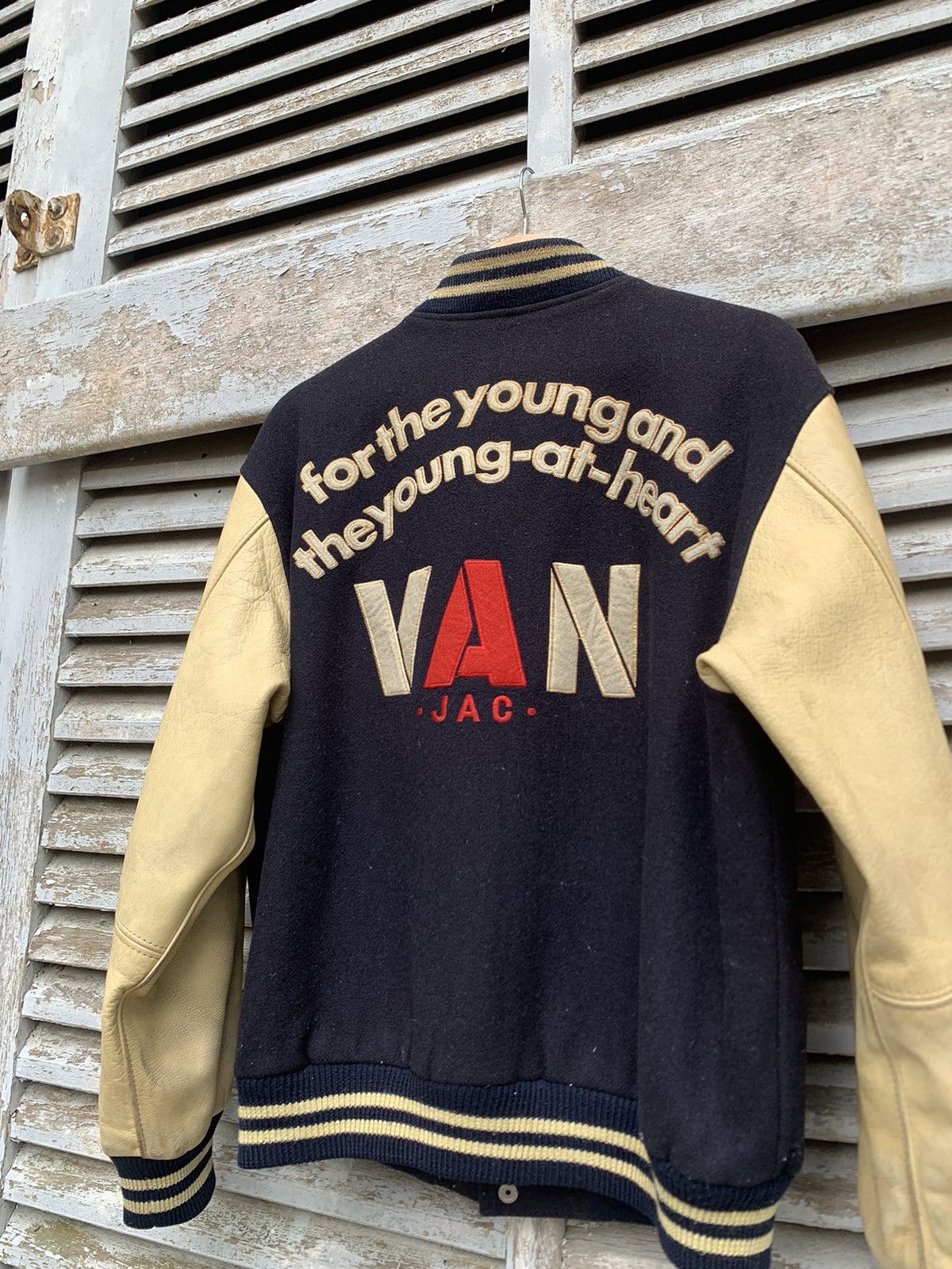 Vintage 👹VINTAGE VAN JACK ‘TOUCH DOWN’ Varsity Jacket Size US M / EU 48-50 / 2 - 2 Thumbnail