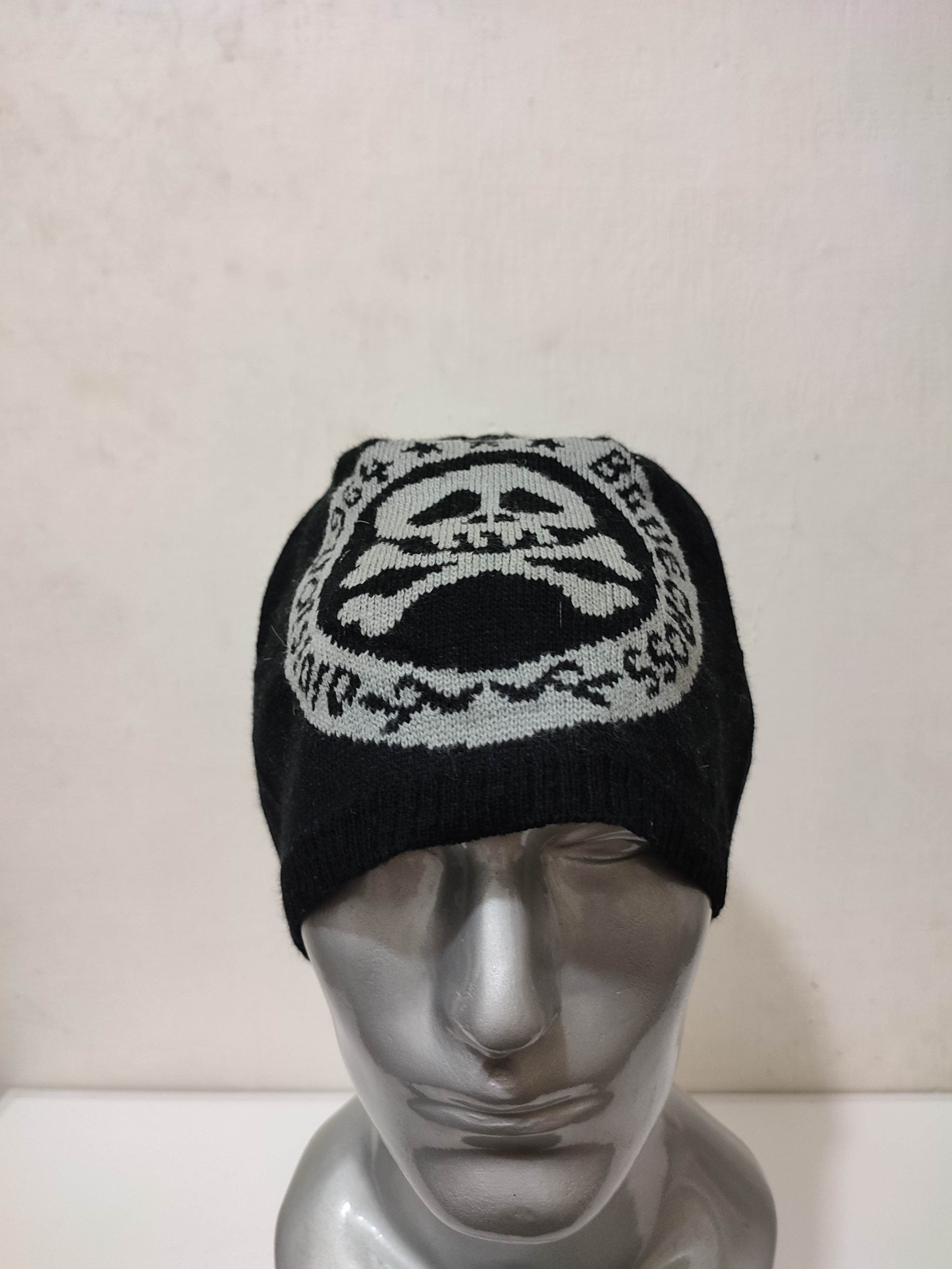 image of Avant Garde Japanese Skull Beanie Punk Rock Bondage Hats in Black, Men's