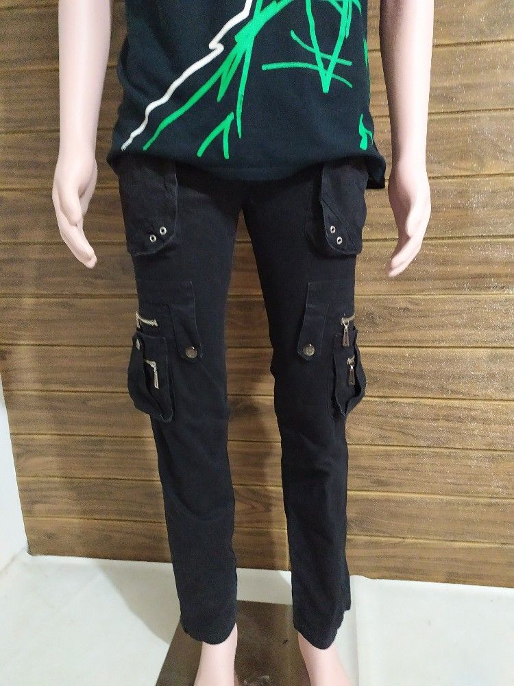🔥Kasonglu Cargo Multipocket Bondage punk Black Pants