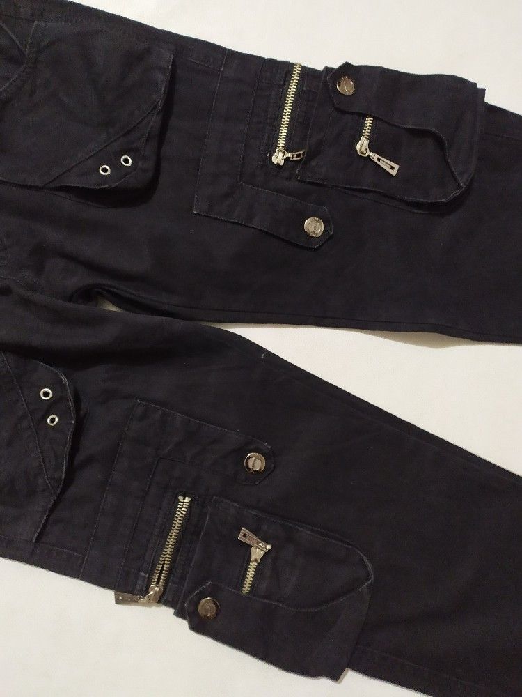 Japanese Brand 🔥Kasonglu Cargo Multipocket Bondage punk Black Pants Size US 29 - 10 Thumbnail