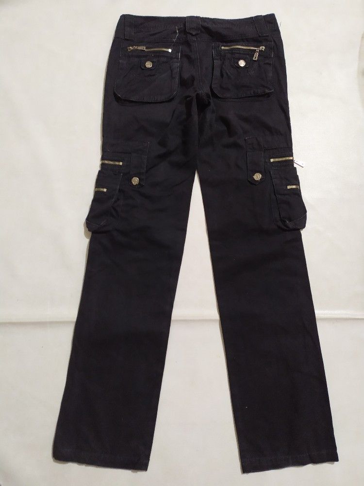 Japanese Brand 🔥Kasonglu Cargo Multipocket Bondage punk Black Pants Size US 29 - 11 Thumbnail
