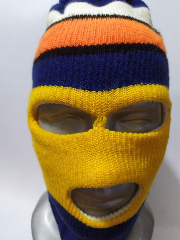 Other 🔥Unknown Stripe Multi Coloured design balaclava Masked Hats Size ONE SIZE - 2 Thumbnail