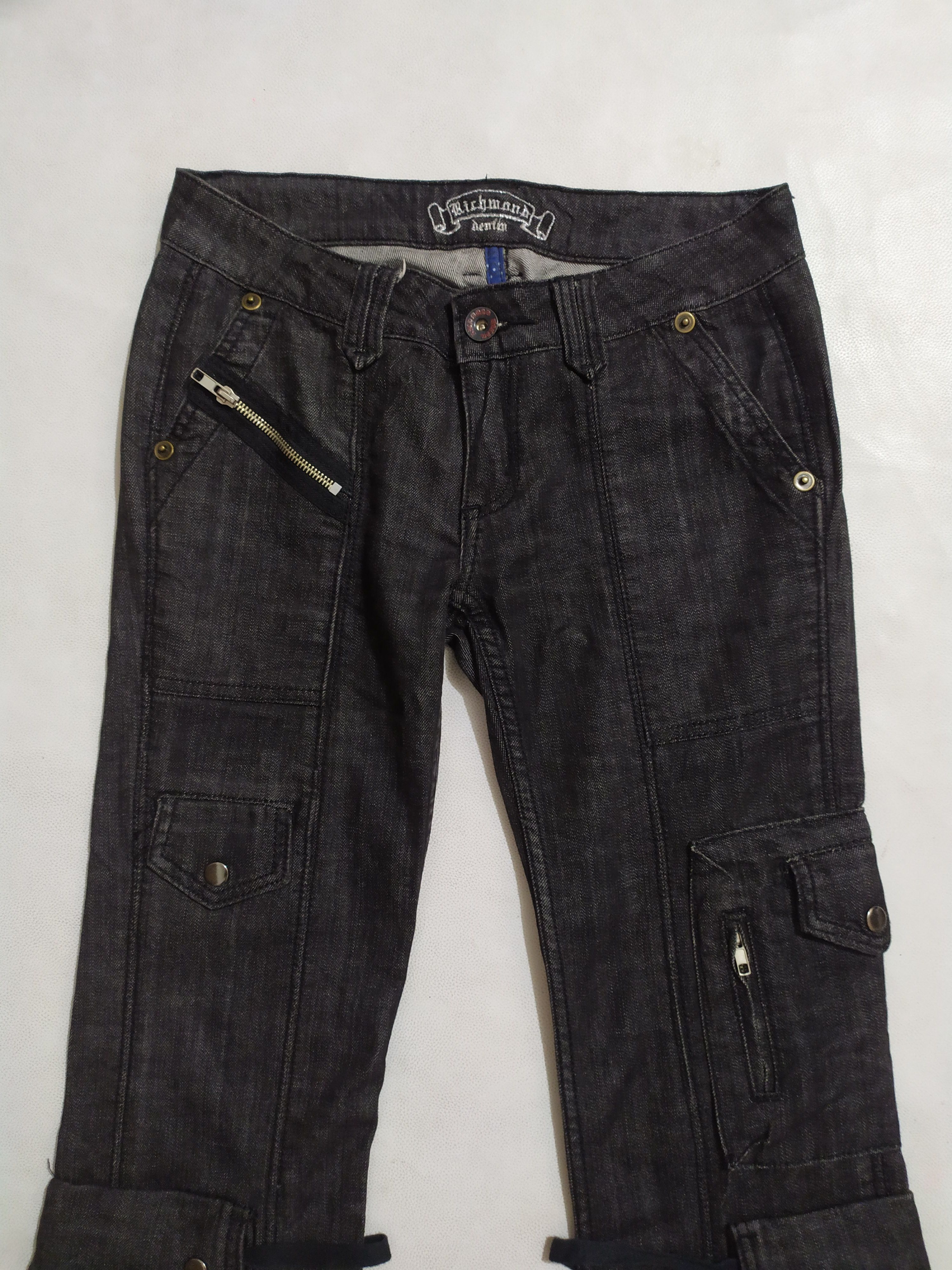 Japanese Brand 🔥Richmond Multipocket Bondage Jeans Denim Pants Low rise Size US 28 / EU 44 - 2 Thumbnail