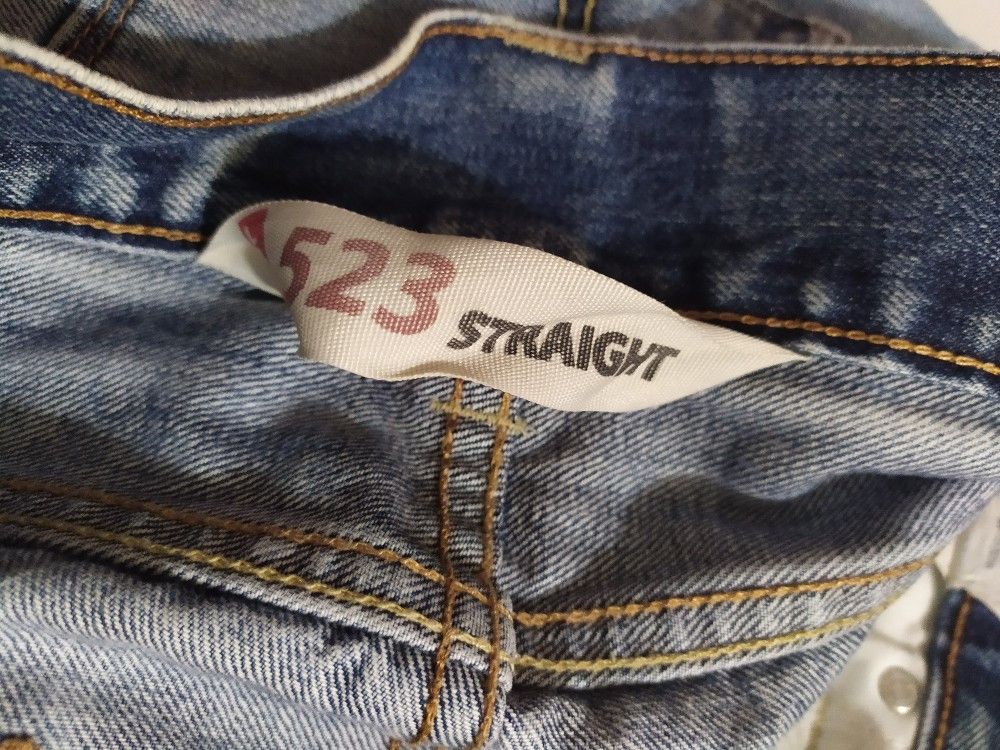 Levi's × Levi's Made & Crafted × Levi's Vintage Clothing Levi’s 523 Straight Fit Classic Stone Washed Denim Jeans Size US 32 / EU 48 - 15 Thumbnail