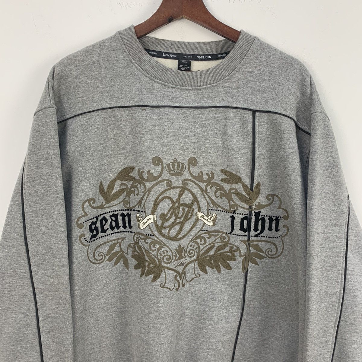 Sean John SEAN JOHN Vtg 90s Embroidered Handcraft Spellout Sweatshirt Size US XXL / EU 58 / 5 - 3 Thumbnail