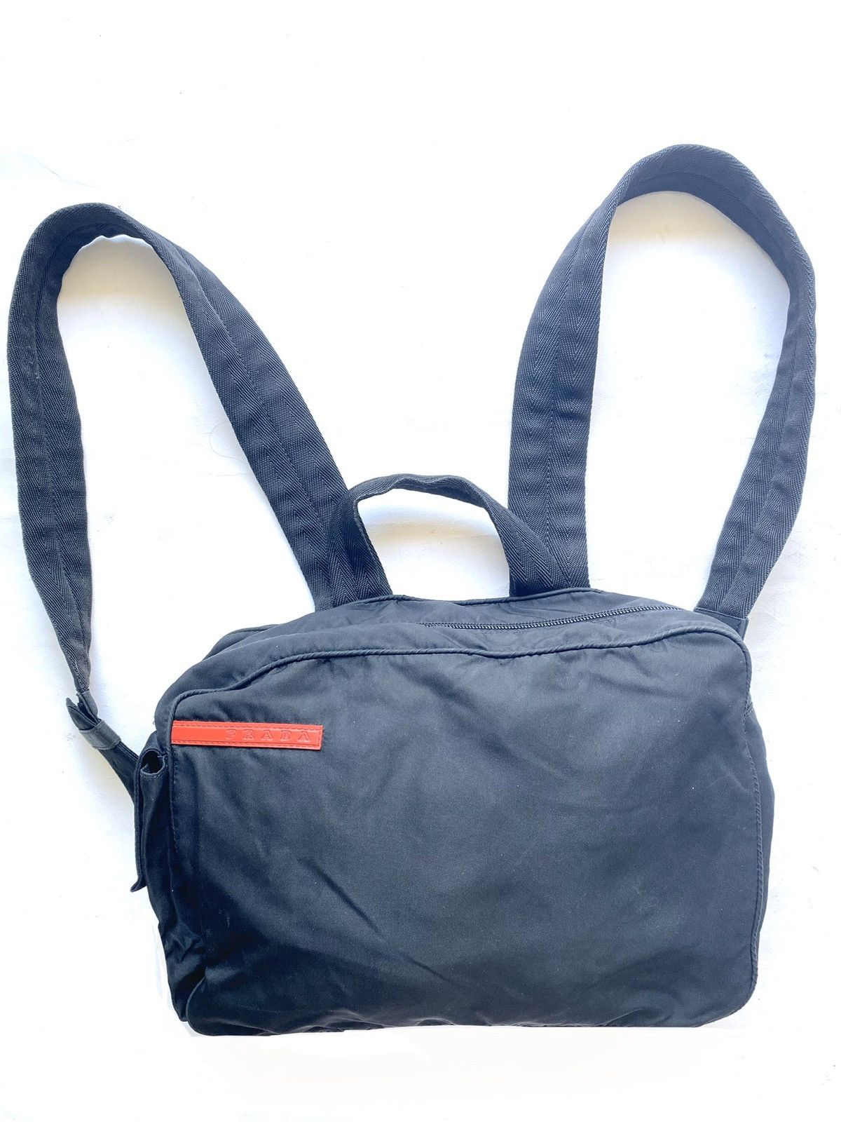 image of Vintage Prada Sport Nylon 2 Way Chest Rig Or Backpack in Black, Men's