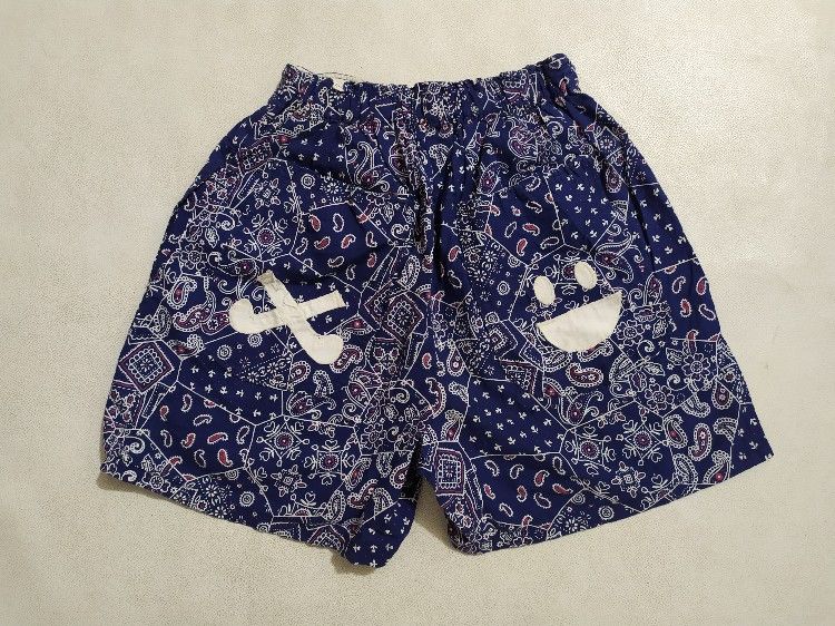 image of Unknown Japanese Short Pants Bandana Smile Pocket in Blue Bandana, Men's (Size 28)