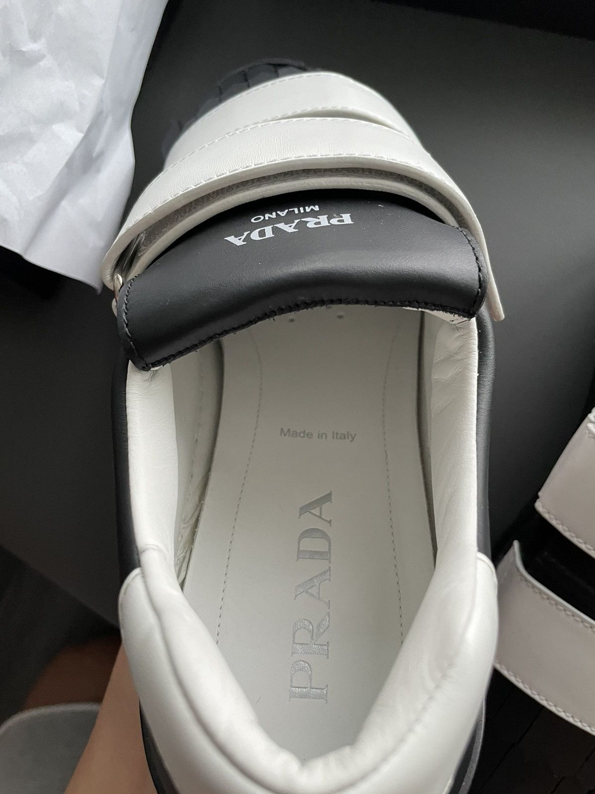 Prada BrandNew Limited Edition Runway Prada Logo Leather Sneakers Size US 10 / EU 43 - 24 Thumbnail