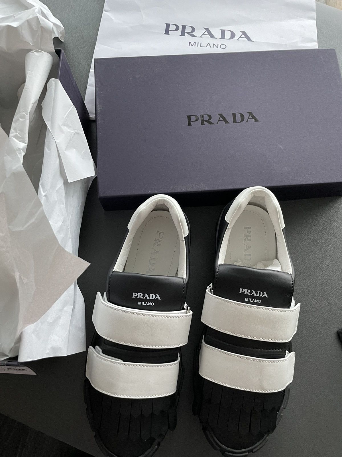Prada BrandNew Limited Edition Runway Prada Logo Leather Sneakers Size US 10 / EU 43 - 20 Thumbnail