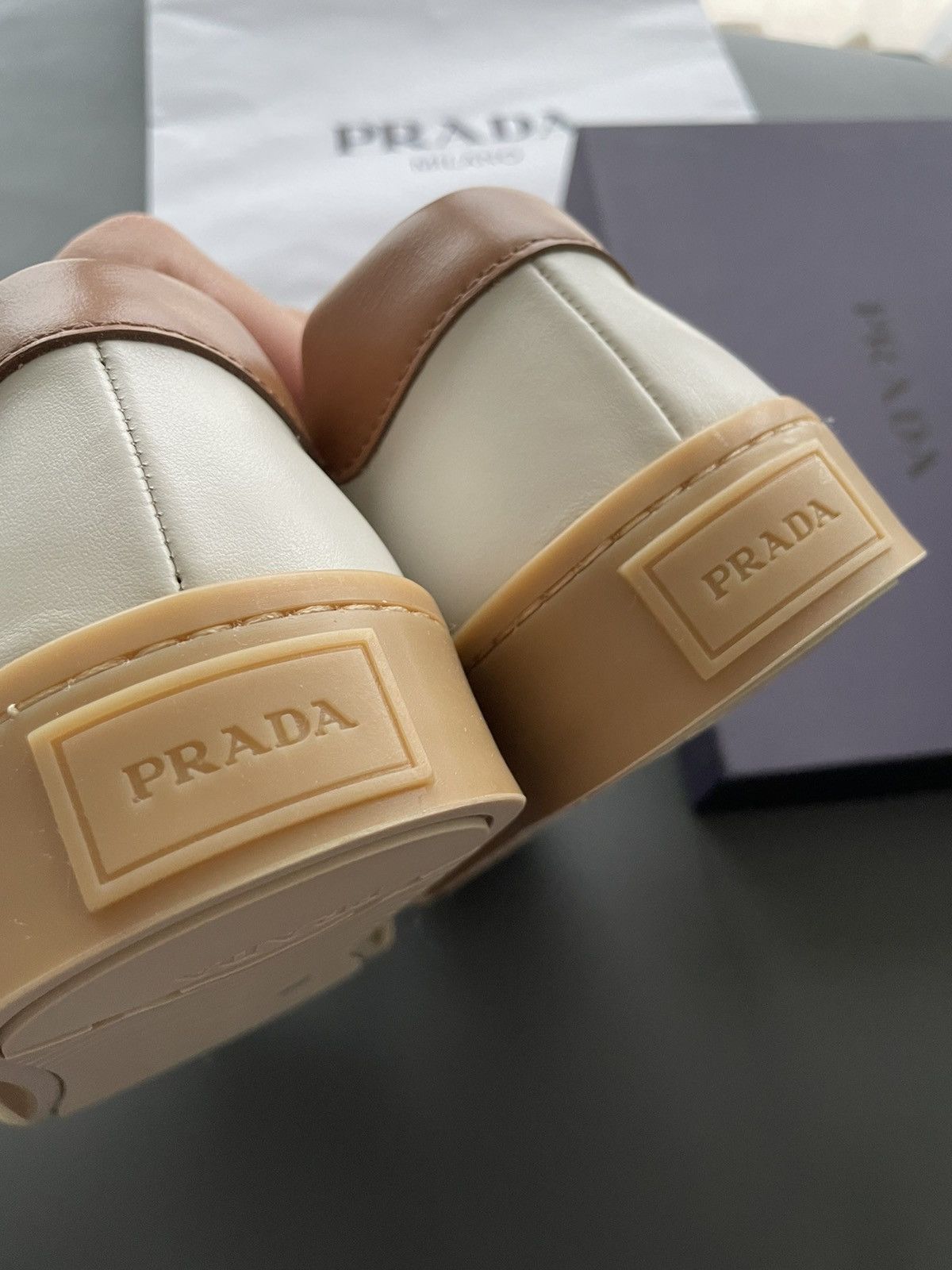 Prada Super Runway Limited Edition Prada Logo Leather Sneakers Size US 10 / EU 43 - 16 Thumbnail