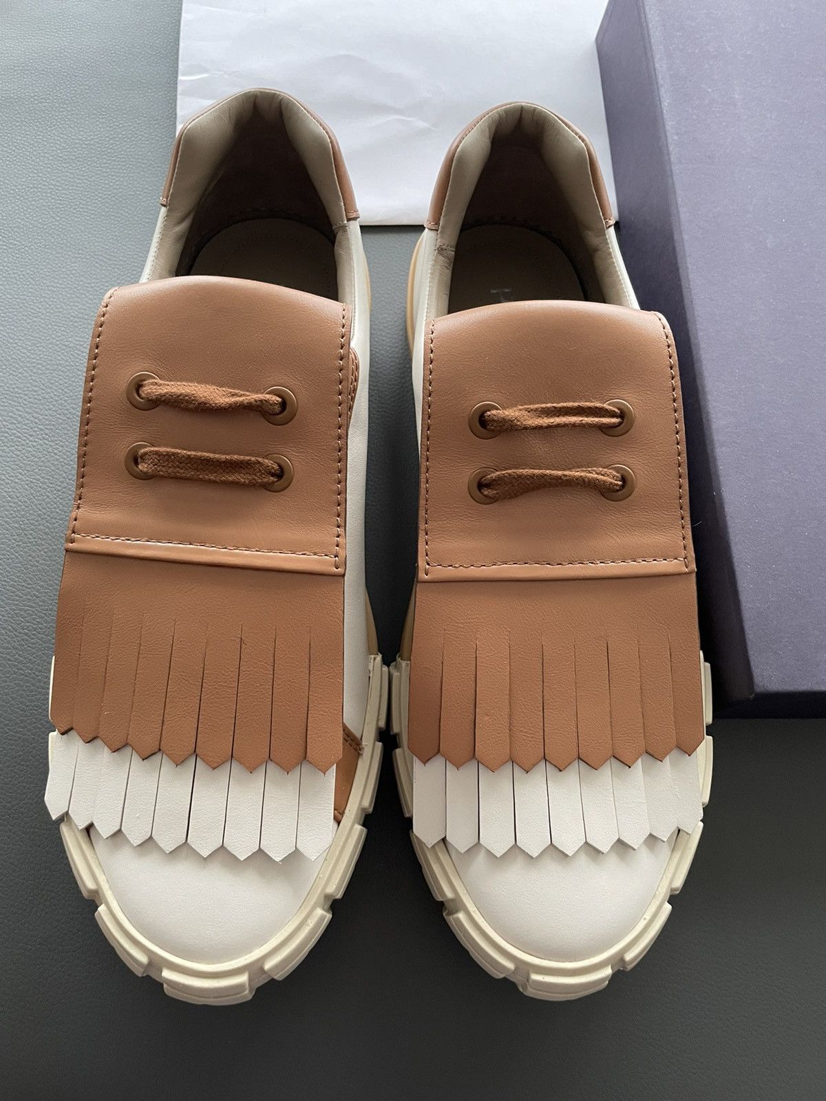 Prada Super Runway Limited Edition Prada Logo Leather Sneakers Size US 10 / EU 43 - 8 Thumbnail