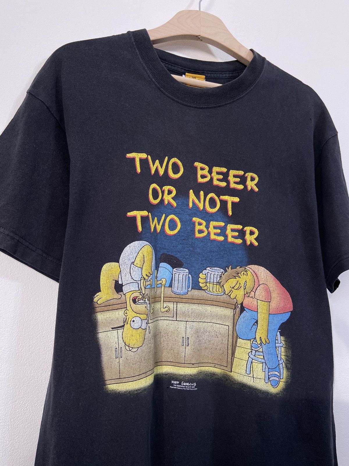 Vintage The Simpson's vintage 1998 two beer t shirt Size US M / EU 48-50 / 2 - 8 Thumbnail