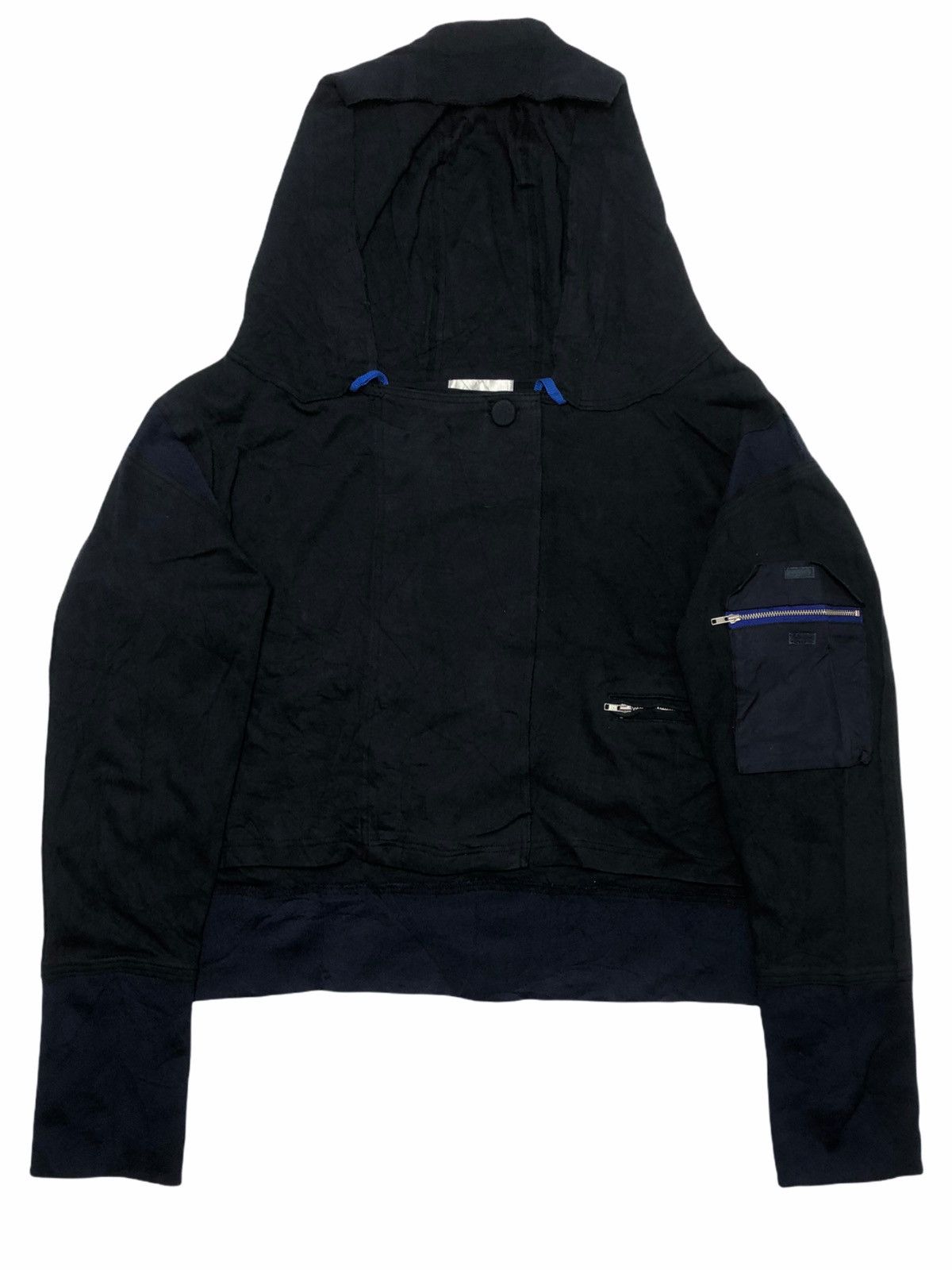 Image of Designer Lastcall2000S Adam Havve - Cargo Croped Big Hoodie in Dark Navy, Men's (Size XL)