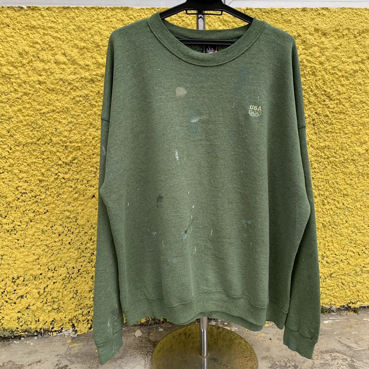 Image of Made In USA x USA Olympics Vintage Olympic Usa Sweatshirt in Green, Men's (Size 2XL)