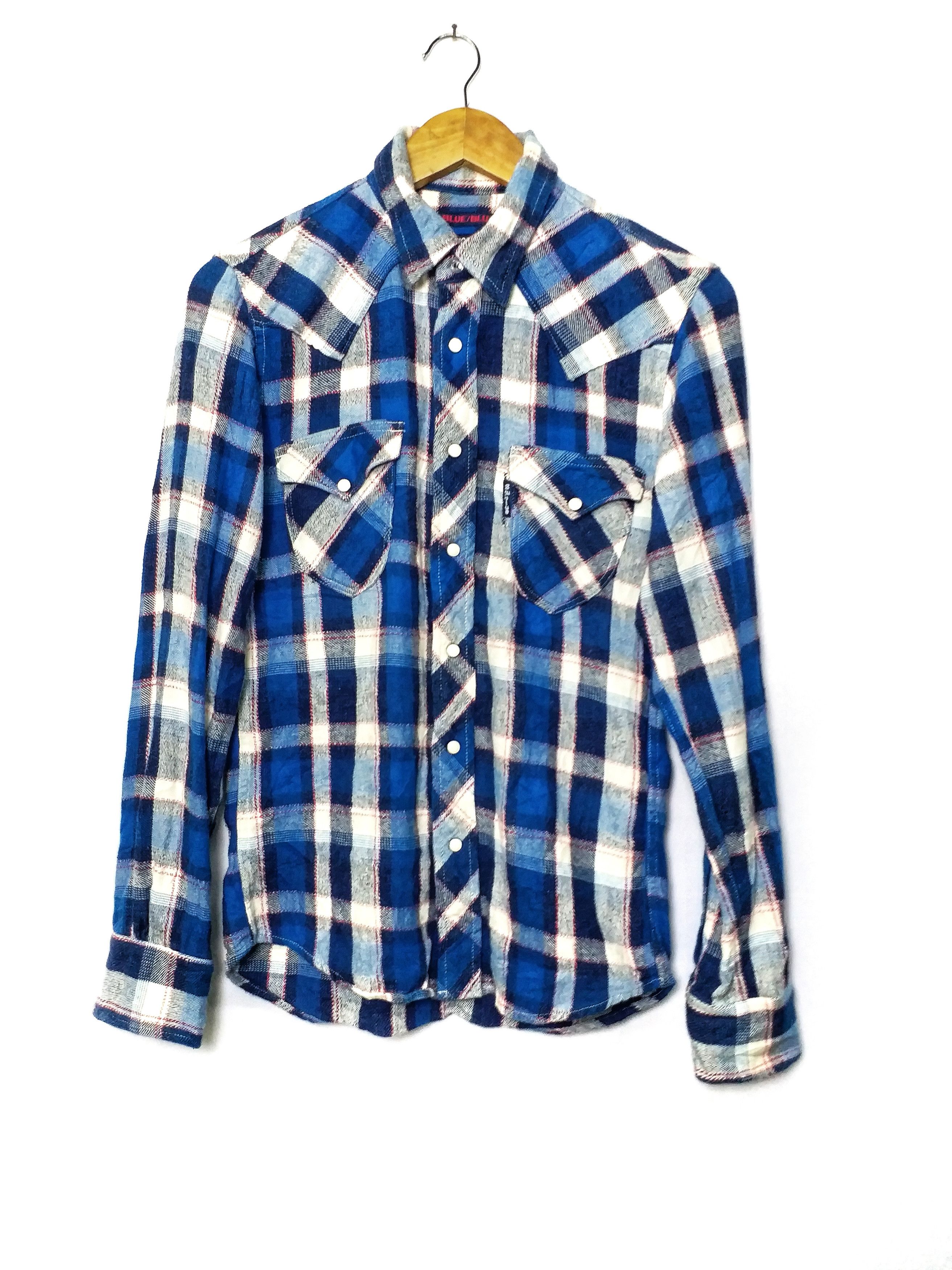 Blue Blue Japan ON SALE🔥BLUE BLUE Dyed Indigo Tartan Flannel Size US S / EU 44-46 / 1 - 1 Thumbnail