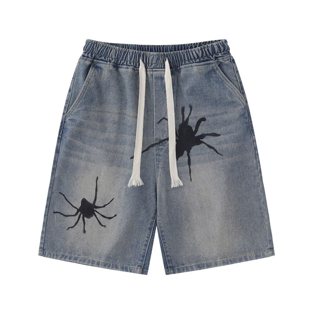 distressed pattern y2k shorts