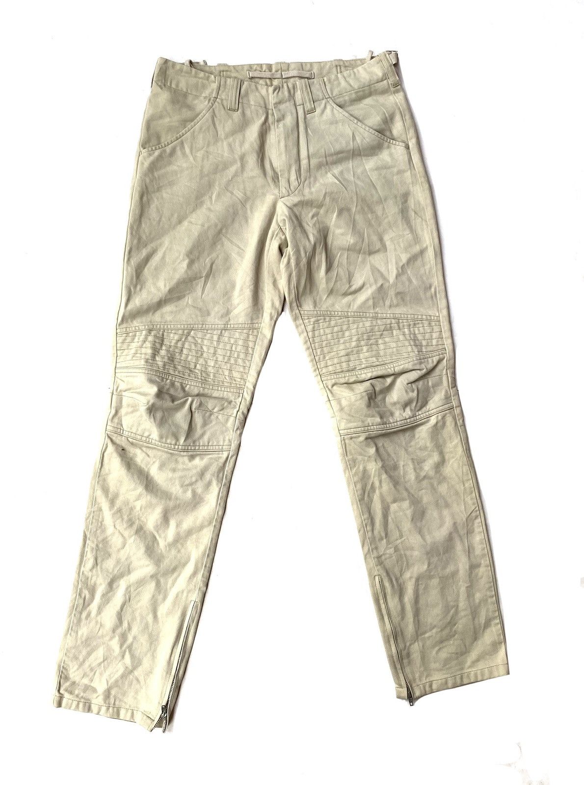 image of Helmut Lang Archive 1999 Astro Biker Pants in Beige, Men's (Size 31)