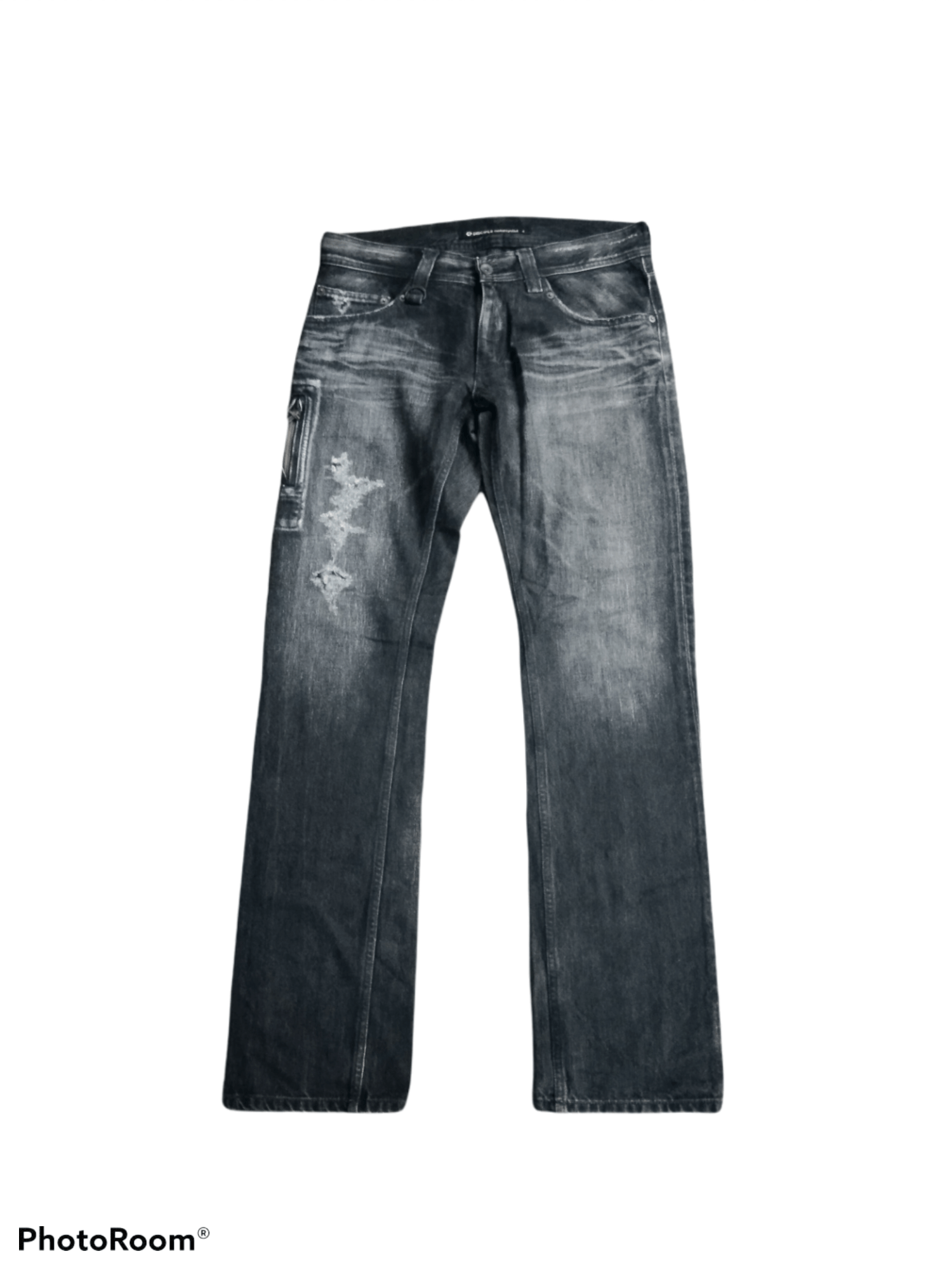 image of Avant Garde x Distressed Denim Washed Black Japan Disciple Motorcyclist 4, Men's (Size 32)