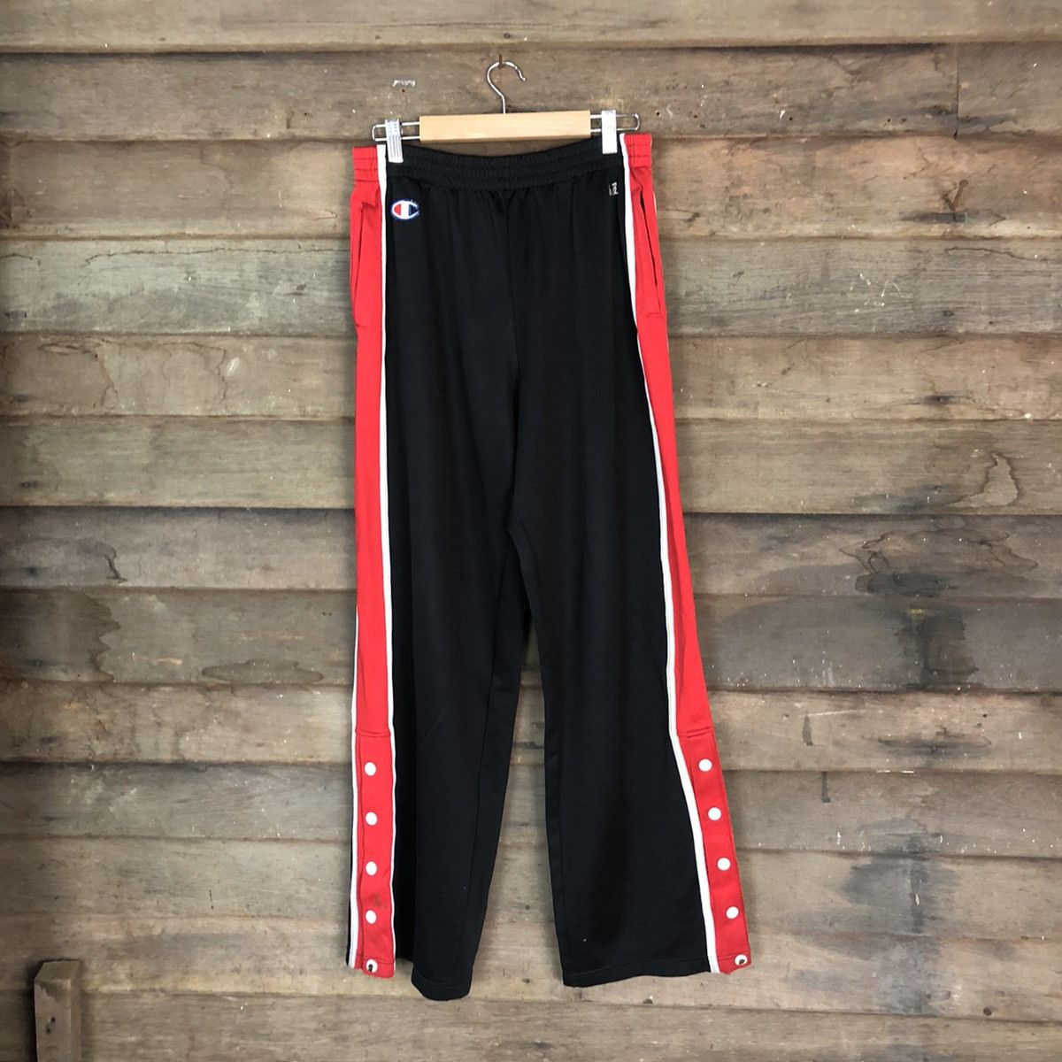 Champion DLL Champion Black Stripe Red Joggers Pants #1367 Size US 28 / EU 44 - 1 Thumbnail