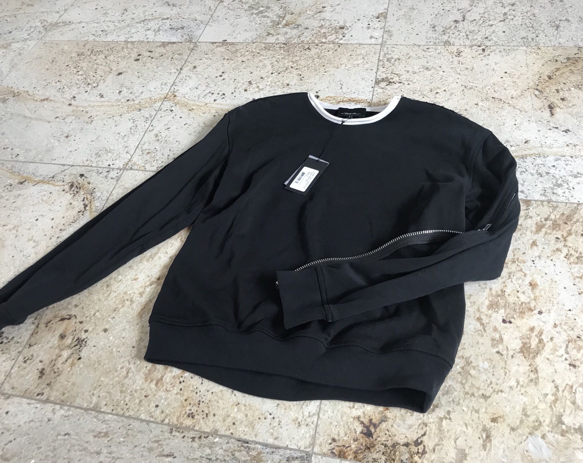 3.1 Phillip Lim LS Roll Edge Zip All The Way French Terry Sweater In Black Size US M / EU 48-50 / 2 - 3 Thumbnail
