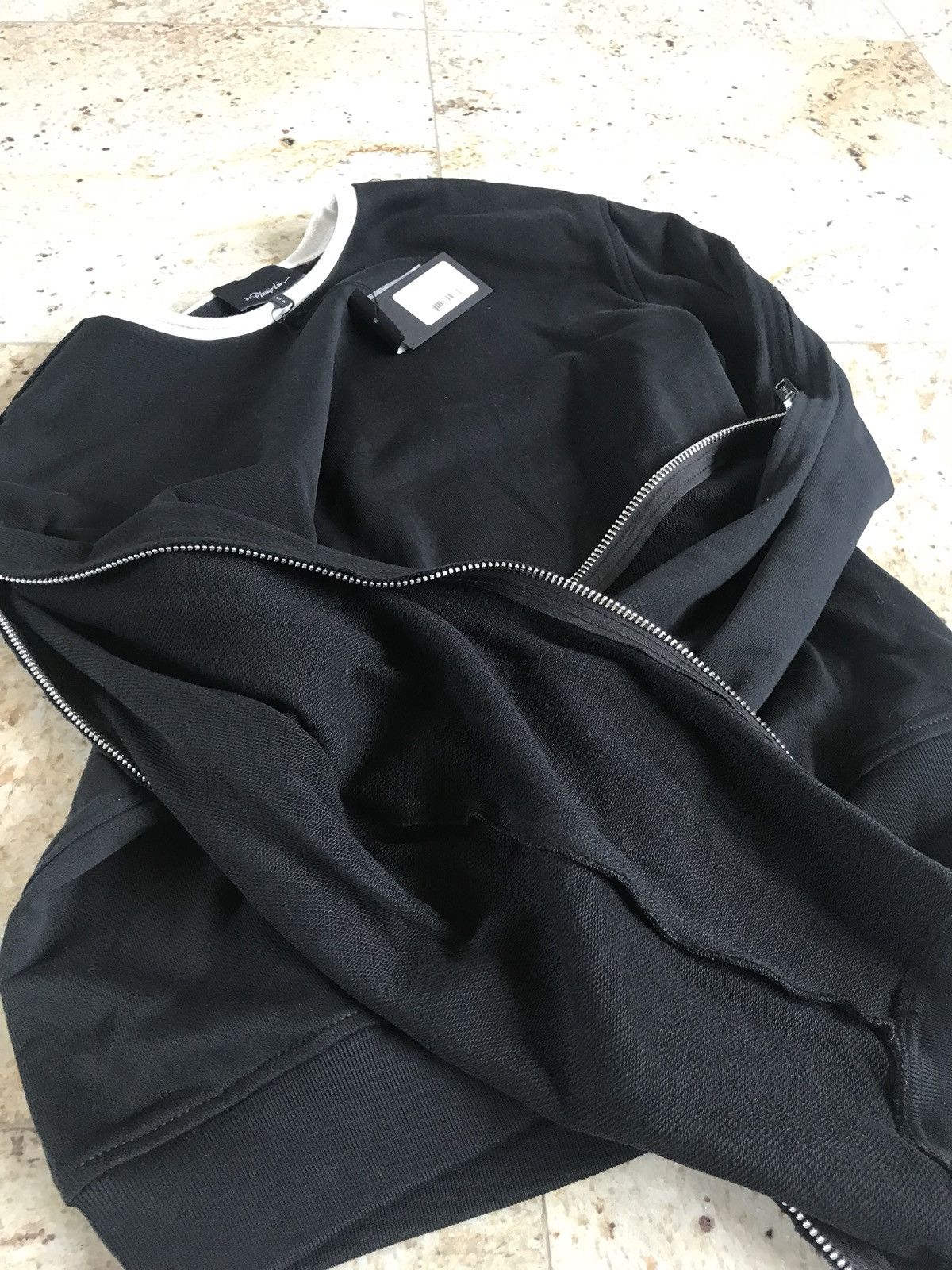 3.1 Phillip Lim LS Roll Edge Zip All The Way French Terry Sweater In Black Size US M / EU 48-50 / 2 - 10 Thumbnail