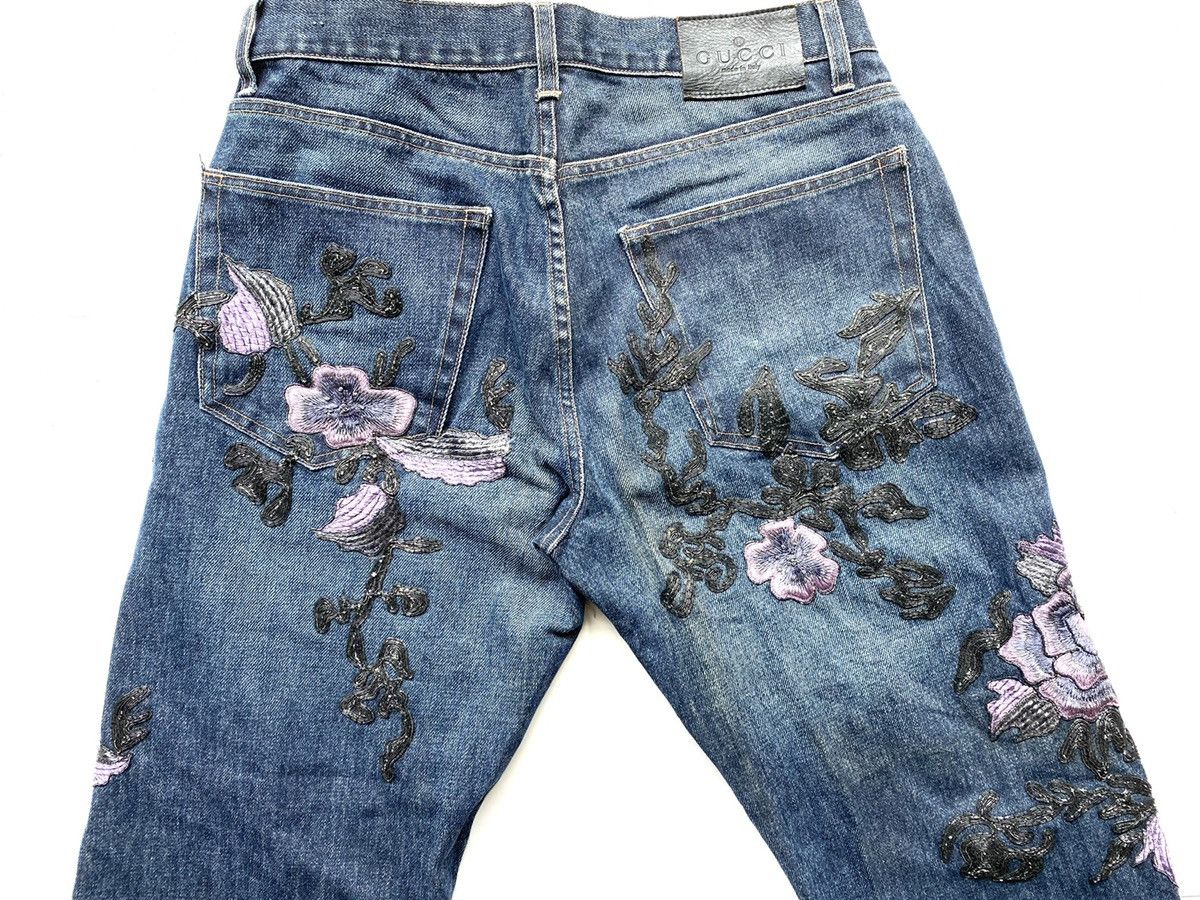 Gucci Fall99 AD And Runway Floral Embroiled Denim Size US 32 / EU 48 - 8 Thumbnail