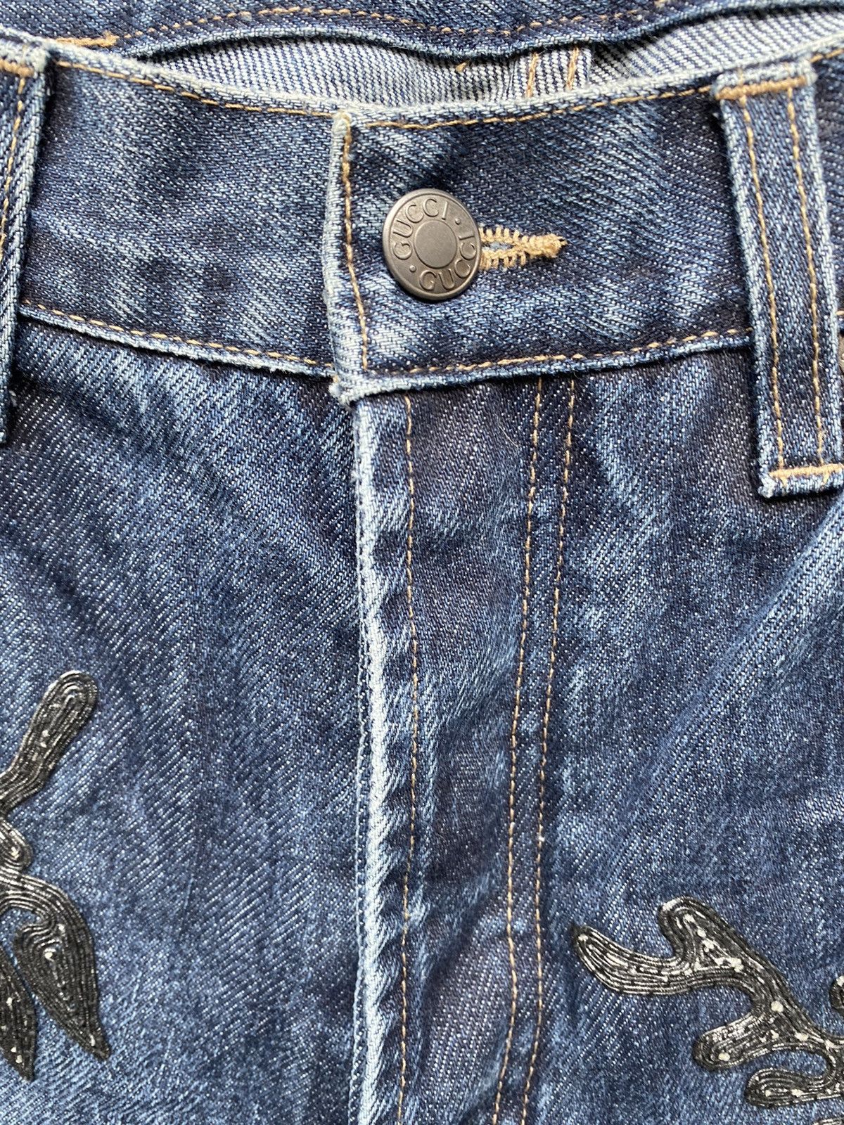 Gucci Fall99 AD And Runway Floral Embroiled Denim Size US 32 / EU 48 - 5 Thumbnail