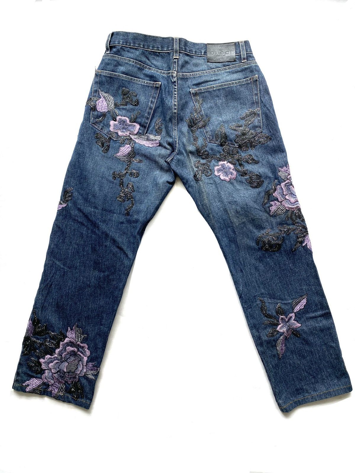 Gucci Fall99 AD And Runway Floral Embroiled Denim Size US 32 / EU 48 - 7 Thumbnail
