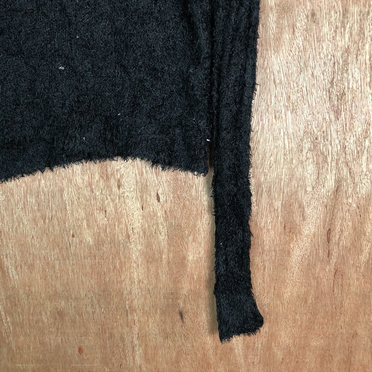 Japanese Brand GU Black Shag Shaggy Fur Mohair Knitwear #6550 Size L / US 10 / IT 46 - 5 Thumbnail
