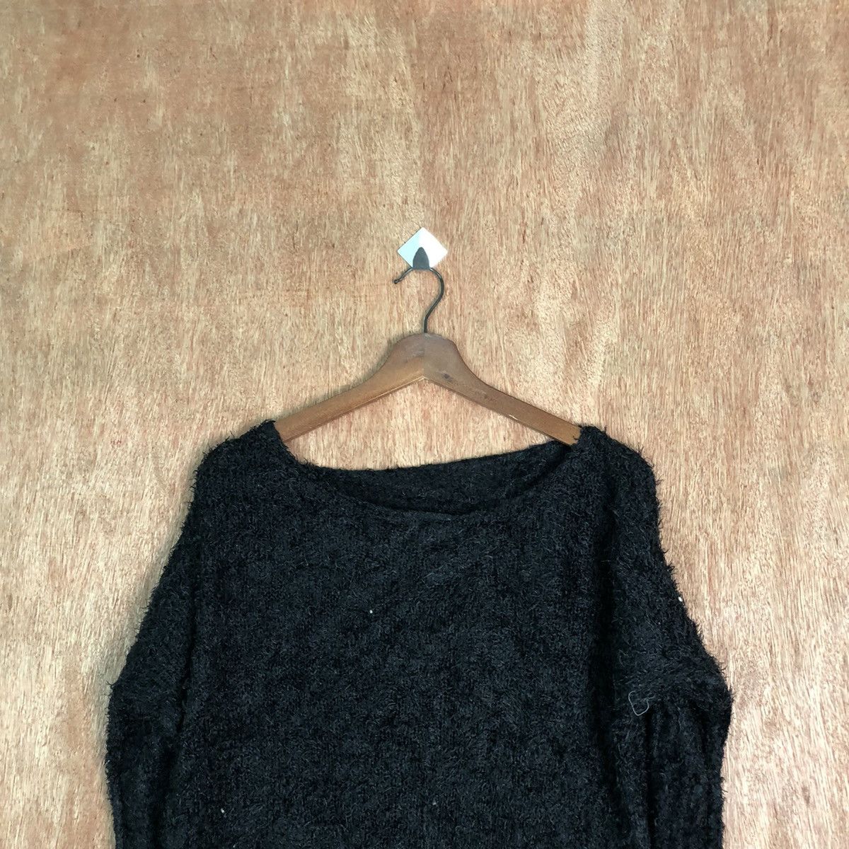Japanese Brand GU Black Shag Shaggy Fur Mohair Knitwear #6550 Size L / US 10 / IT 46 - 2 Thumbnail