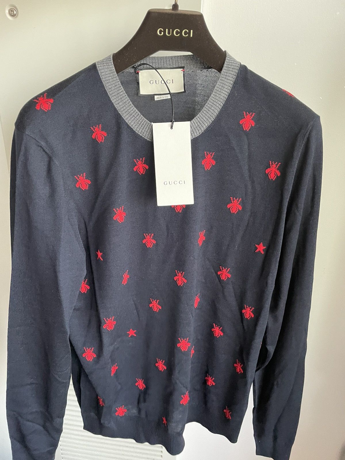 Gucci Rare Limited Iconic Super Runway Bee 🐝 Fine Wool Sweater Size US L / EU 52-54 / 3 - 4 Thumbnail