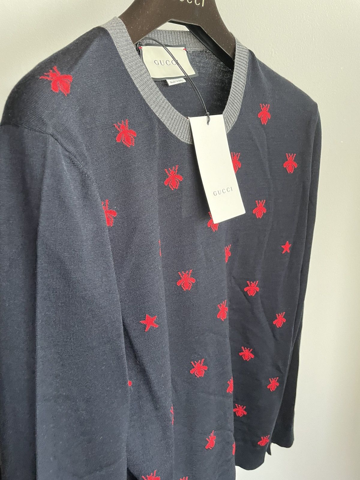 Gucci Rare Limited Iconic Super Runway Bee 🐝 Fine Wool Sweater Size US L / EU 52-54 / 3 - 5 Thumbnail