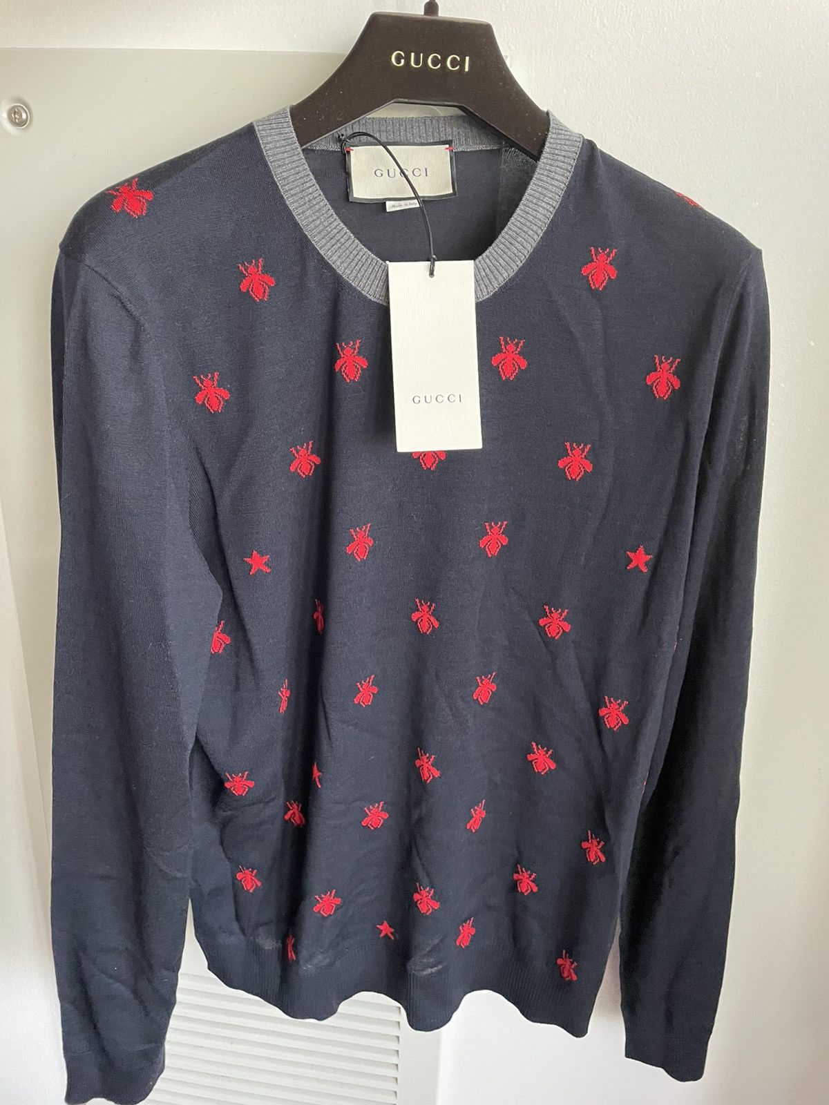 Gucci Rare Limited Iconic Super Runway Bee 🐝 Fine Wool Sweater Size US L / EU 52-54 / 3 - 3 Thumbnail