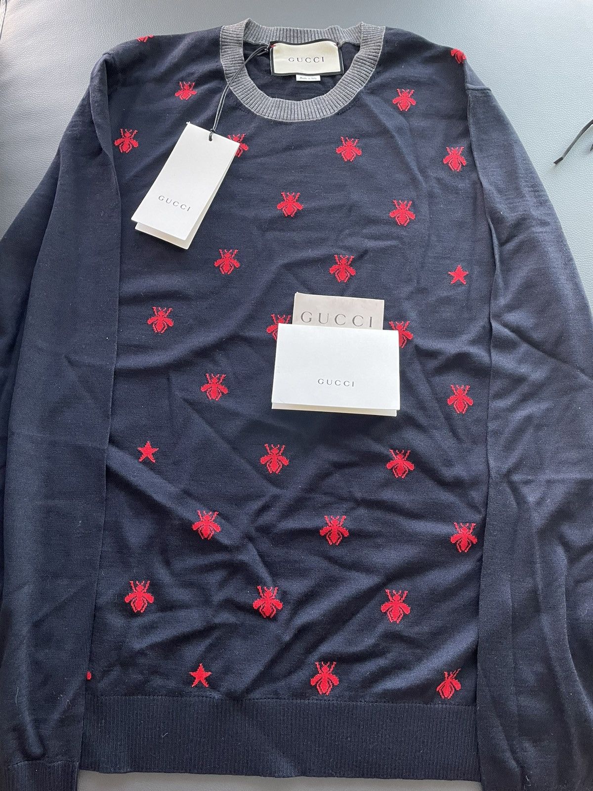 Gucci Rare Limited Iconic Super Runway Bee 🐝 Fine Wool Sweater Size US L / EU 52-54 / 3 - 2 Thumbnail