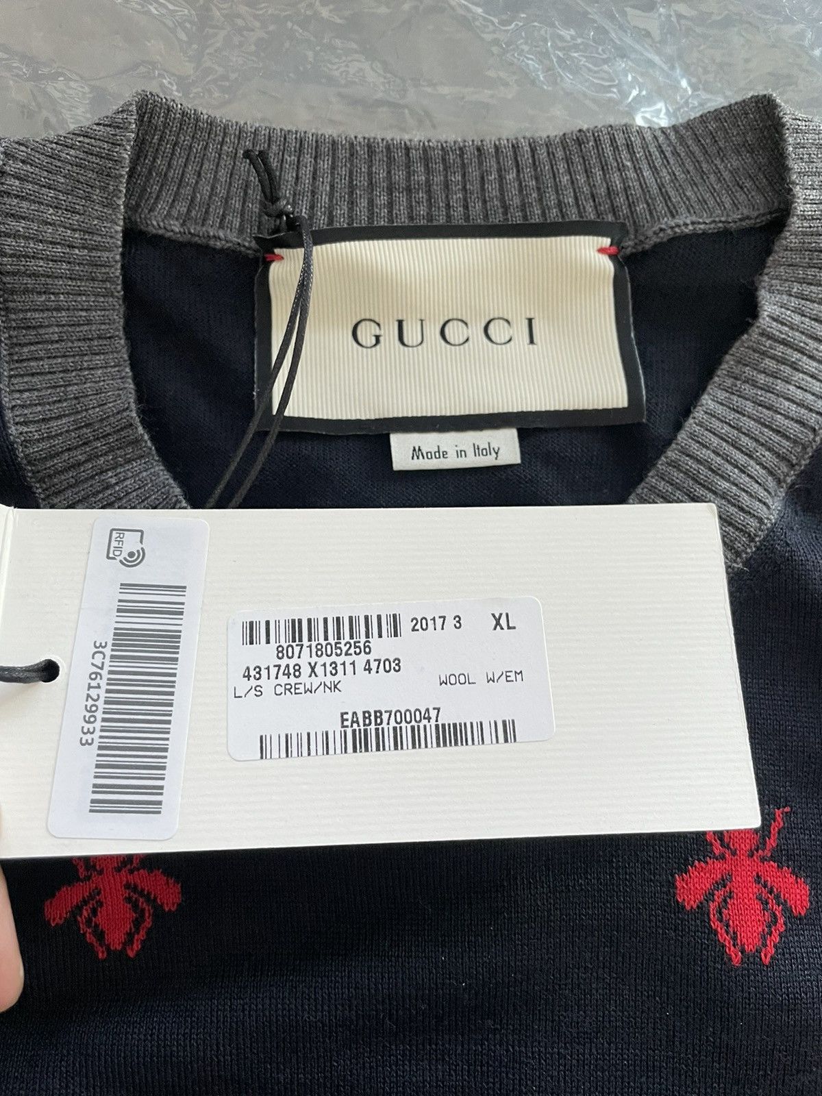Gucci Rare Limited Iconic Super Runway Bee 🐝 Fine Wool Sweater Size US L / EU 52-54 / 3 - 7 Thumbnail
