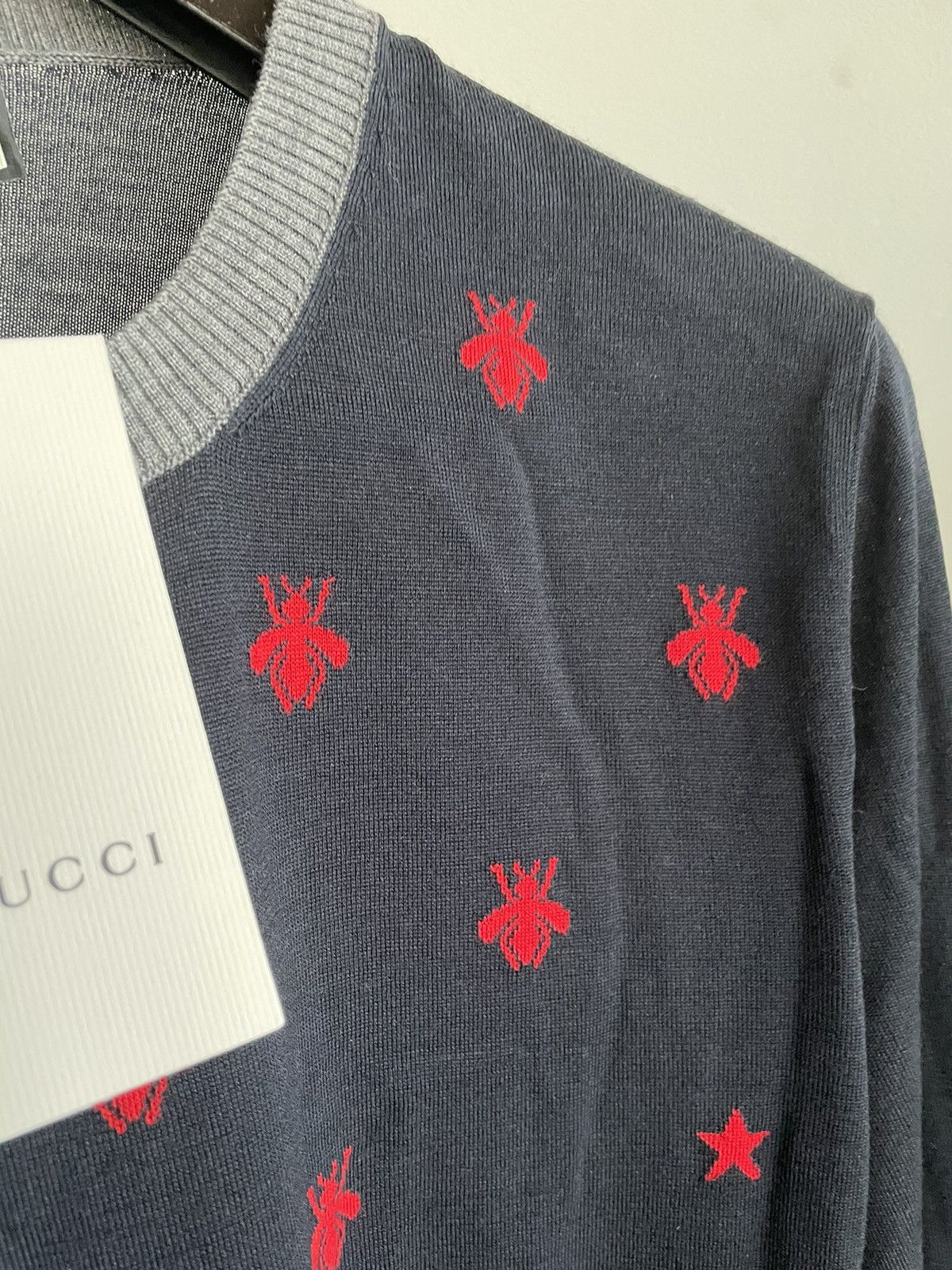 Gucci Rare Limited Iconic Super Runway Bee 🐝 Fine Wool Sweater Size US L / EU 52-54 / 3 - 18 Thumbnail