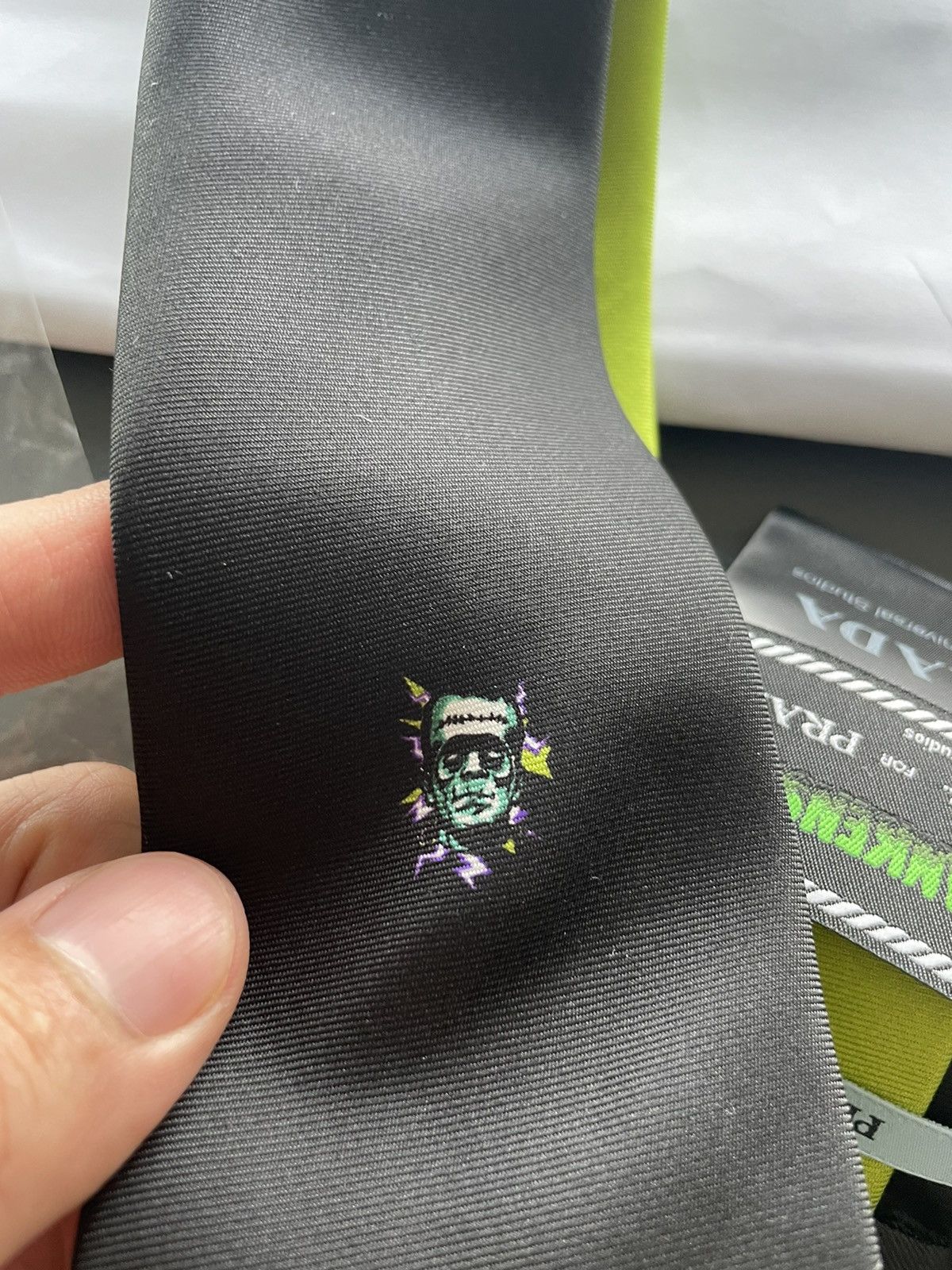Prada × Universal Studios Limited Edition Prada x Universal Frankenstein Pure Silk Tie Size ONE SIZE - 20 Thumbnail
