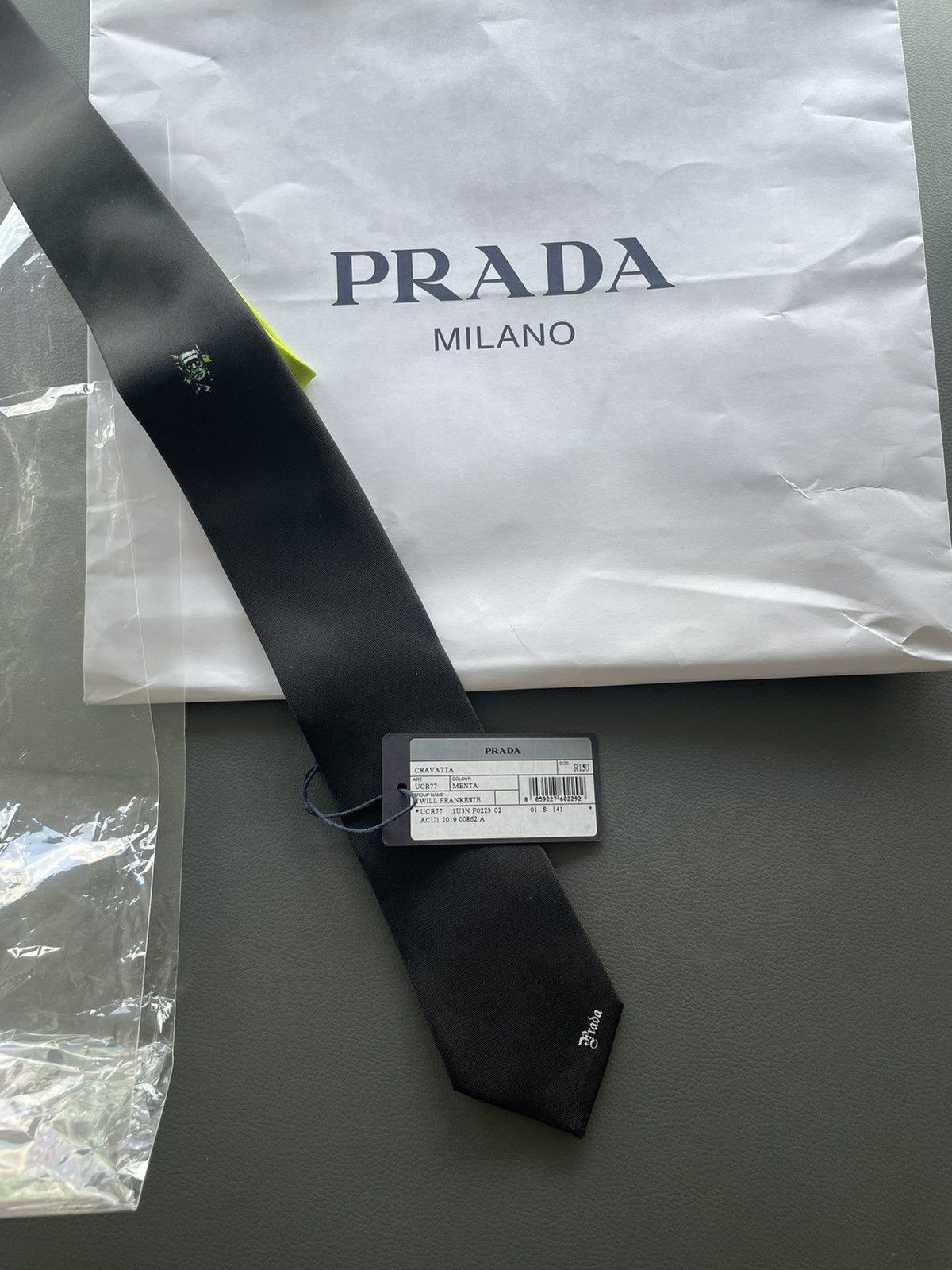 Prada × Universal Studios Limited Edition Prada x Universal Frankenstein Pure Silk Tie Size ONE SIZE - 7 Thumbnail