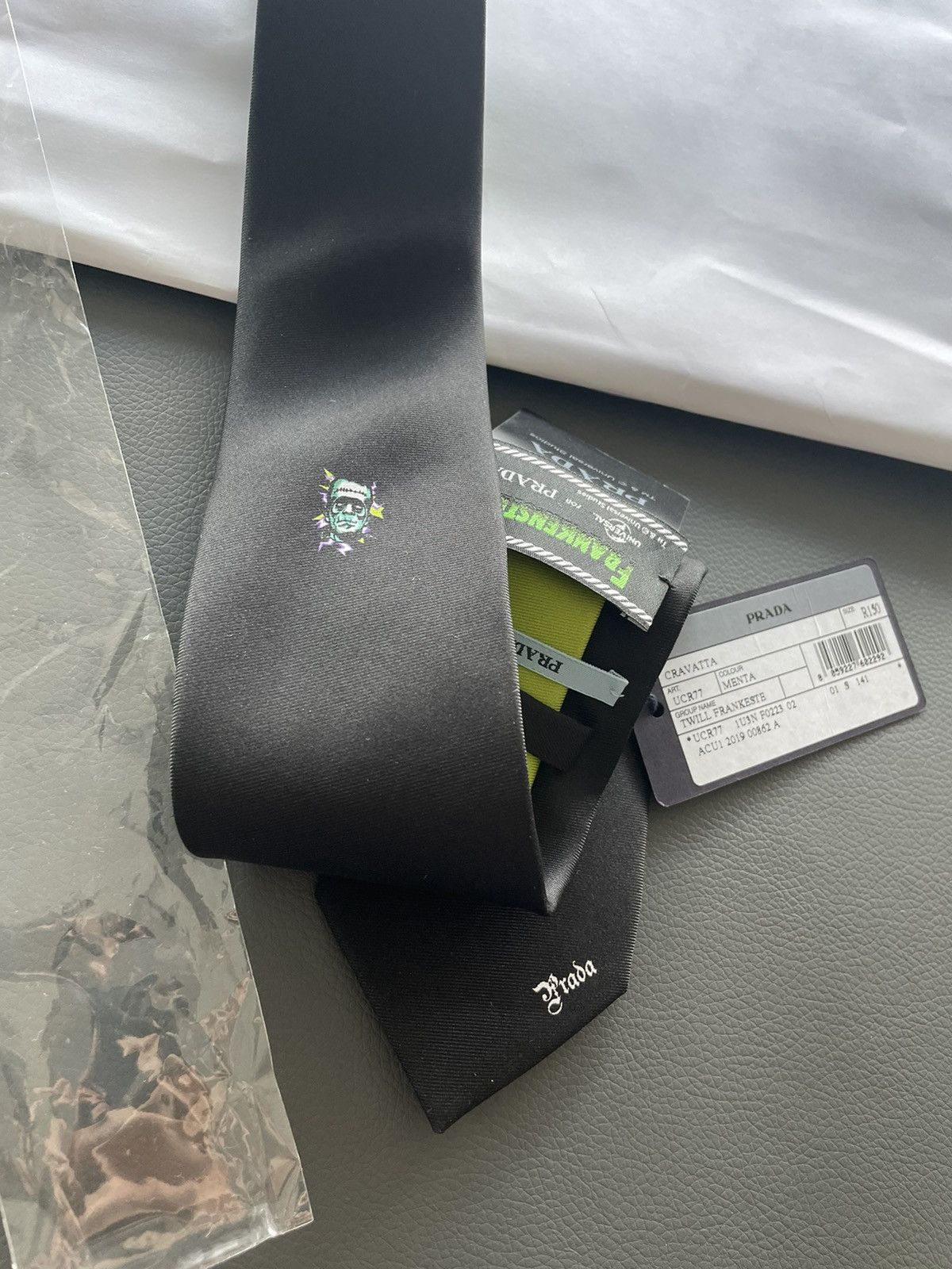 Prada × Universal Studios Limited Edition Prada x Universal Frankenstein Pure Silk Tie Size ONE SIZE - 19 Thumbnail
