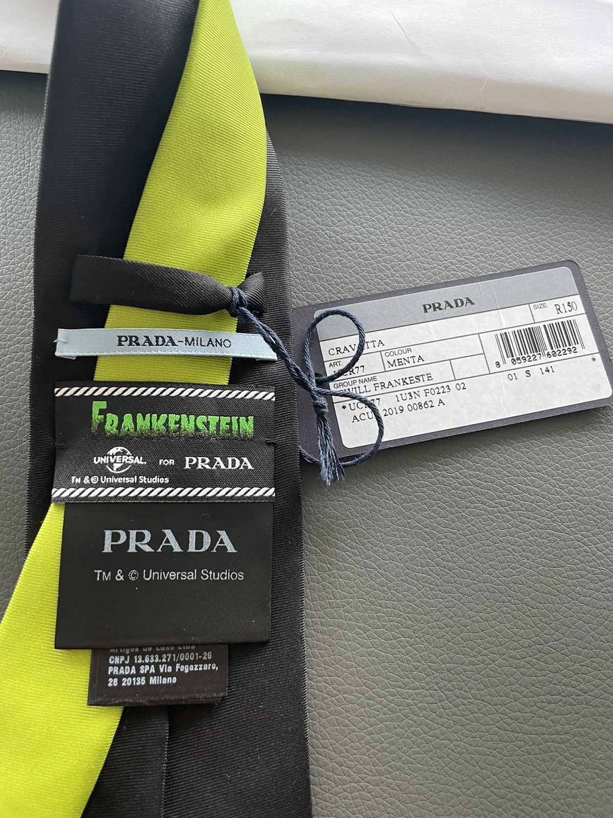 Prada × Universal Studios Limited Edition Prada x Universal Frankenstein Pure Silk Tie Size ONE SIZE - 2 Thumbnail