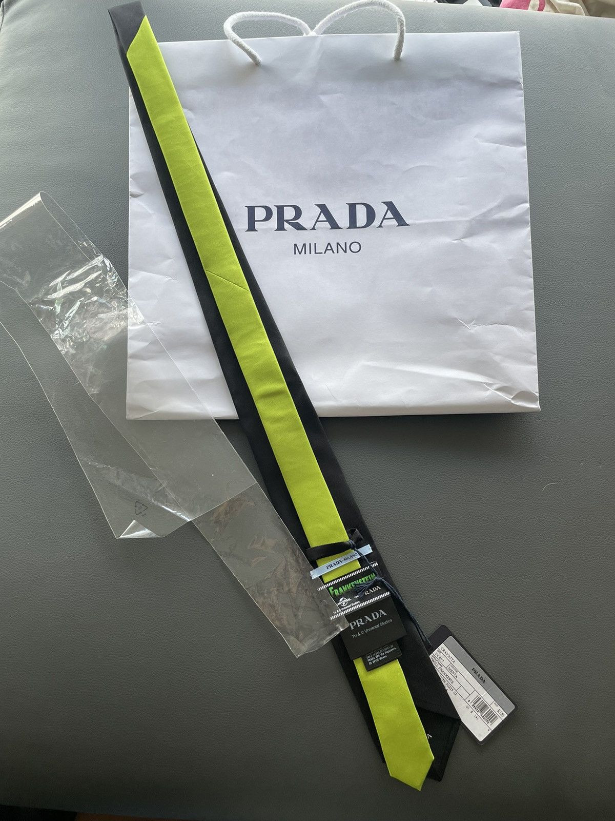 Prada × Universal Studios Limited Edition Prada x Universal Frankenstein Pure Silk Tie Size ONE SIZE - 17 Thumbnail