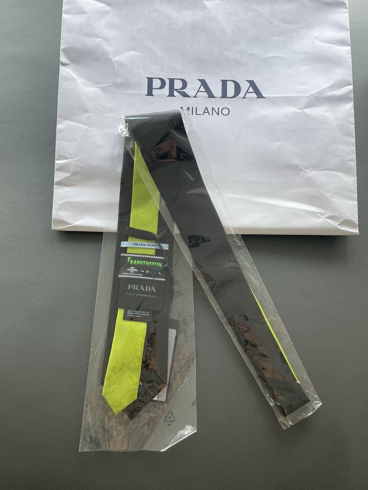 Prada × Universal Studios Limited Edition Prada x Universal Frankenstein Pure Silk Tie Size ONE SIZE - 1 Thumbnail
