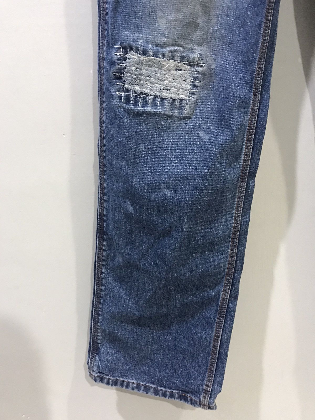 Japanese Brand BUZZSPUNKY Tokyo Japan Distressed Patchwork Designer Denim Size US 32 / EU 48 - 7 Thumbnail