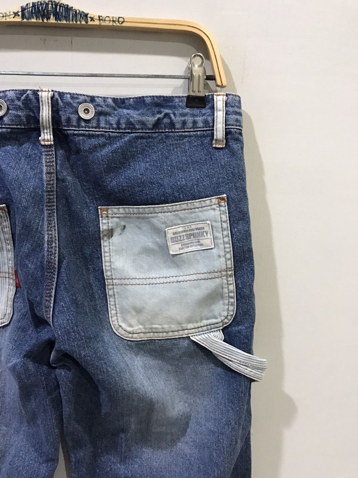 Japanese Brand BUZZSPUNKY Tokyo Japan Distressed Patchwork Designer Denim Size US 32 / EU 48 - 10 Thumbnail